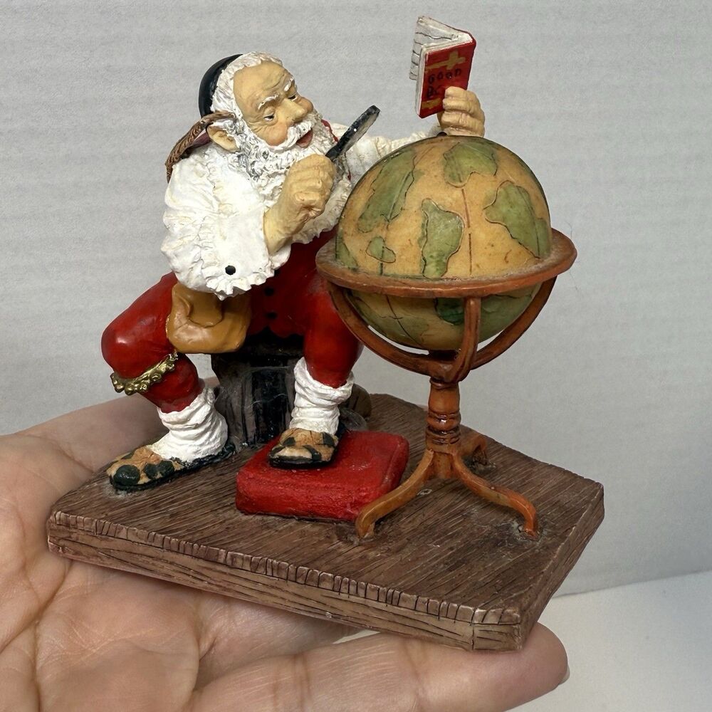Vintage Dave Grossman Creations “Santa At The Globe” Norman Rockwell Figurine